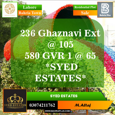 Residential Plot for Sale in Sector F - Ghaznavi Ext. Block -  Bahria Town, Lahore - (BP-150094)
