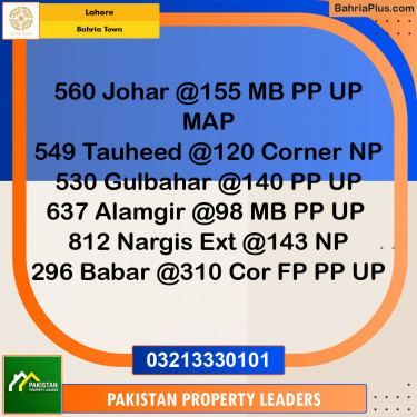 Residential Plot for Sale in Sector E - Johar Block -  Bahria Town, Lahore - (BP-150125)