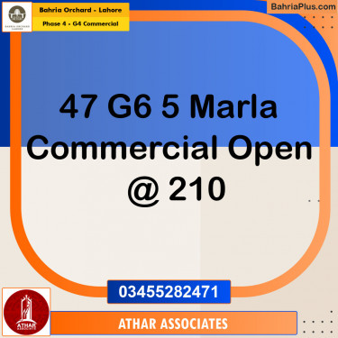 Commercial Plot for Sale in Phase 4 - G4 Commercial -  Bahria Orchard, Lahore - (BP-150213)