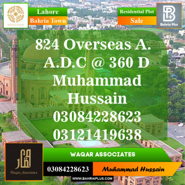 Residential Plot for Sale in Overseas A -  Bahria Town, Lahore - (BP-150228)
