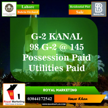 Residential Plot for Sale in Bahria Orchard, Lahore - (BP-150271)