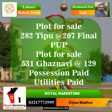 Residential Plot for Sale in Bahria Town, Lahore - (BP-150284)