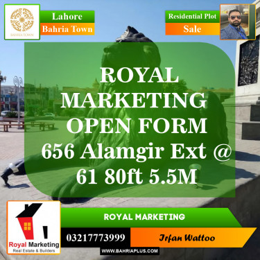Residential Plot for Sale in Sector F - Alamgir Block -  Bahria Town, Lahore - (BP-150290)