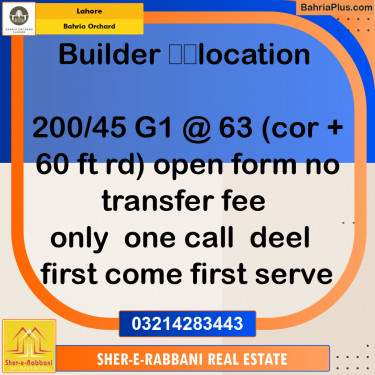 Residential Plot for Sale in Bahria Orchard, Lahore - (BP-150317)