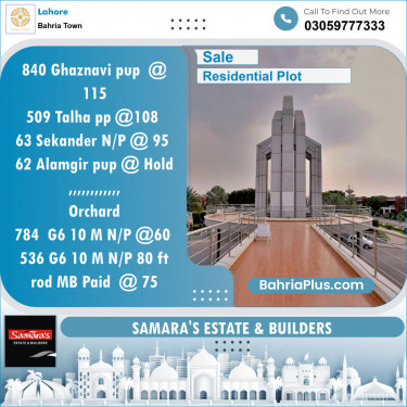 Residential Plot for Sale in Bahria Town, Lahore - (BP-150338)