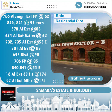 Residential Plot for Sale in Bahria Town, Lahore - (BP-150339)