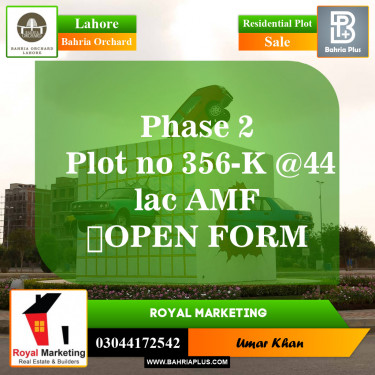 Residential Plot for Sale in Bahria Orchard, Lahore - (BP-150359)
