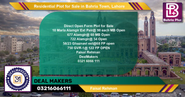 Residential Plot for Sale in Bahria Town, Lahore - (BP-150382)