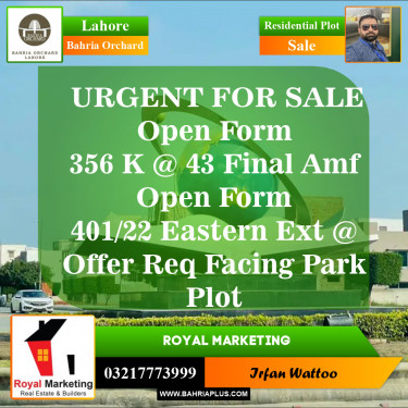 Residential Plot for Sale in Bahria Orchard, Lahore - (BP-150468)