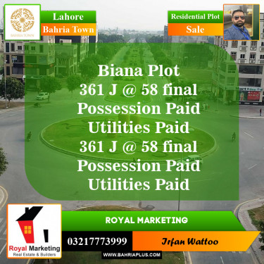 Residential Plot for Sale in Golf Phase 2 -  Bahria Town, Lahore - (BP-150518)
