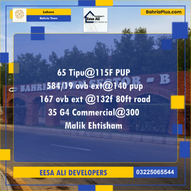 Residential Plot for Sale in Sector F - Tipu Sultan Block -  Bahria Town, Lahore - (BP-150573)
