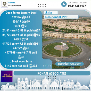 Residential Plot for Sale in Bahria Orchard, Lahore - (BP-150641)