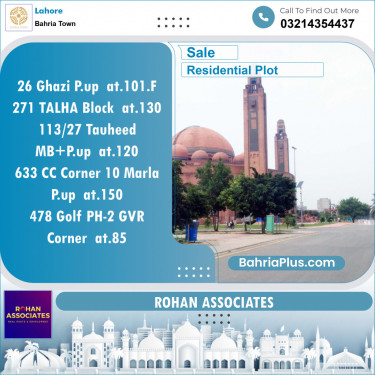 Residential Plot for Sale in Sector F - Ghazi Block -  Bahria Town, Lahore - (BP-150644)