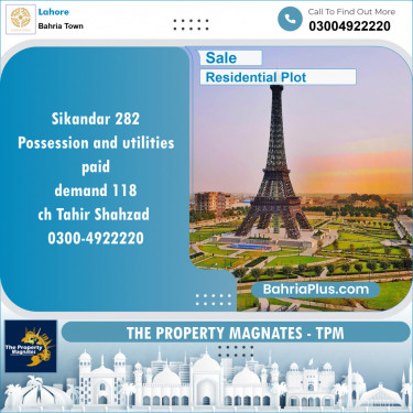Residential Plot for Sale in Bahria Town, Lahore - (BP-150689)