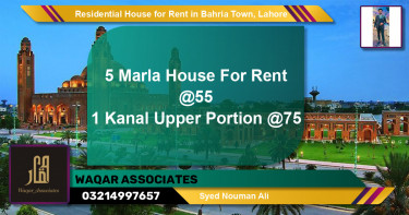 Residential House for Rent in Bahria Town, Lahore - (BP-150708)