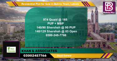 Residential Plot for Sale in Bahria Town, Lahore - (BP-150716)