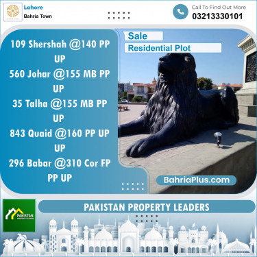 Residential Plot for Sale in Sector F - Shershah Block -  Bahria Town, Lahore - (BP-150739)