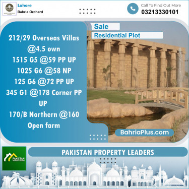 Residential Plot for Sale in Bahria Orchard, Lahore - (BP-150744)