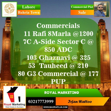 Commercial Plot for Sale in Bahria Town, Lahore - (BP-150792)