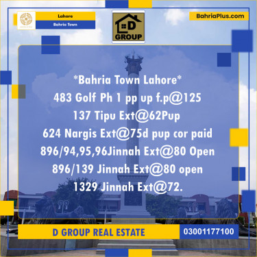 Residential Plot for Sale in Bahria Town, Lahore - (BP-150796)