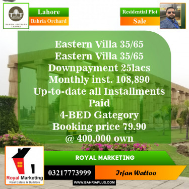 Residential Plot for Sale in Bahria Orchard, Lahore - (BP-150803)