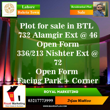 Residential Plot for Sale in Bahria Town, Lahore - (BP-150809)