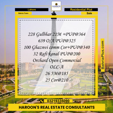 Residential Plot for Sale in Sector C - Gulbahar Block -  Bahria Town, Lahore - (BP-150854)