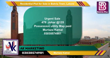 Residential Plot for Sale in Sector E - Johar Block -  Bahria Town, Lahore - (BP-150939)