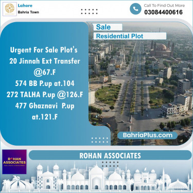 Residential Plot for Sale in Sector E - Jinnah Ext. Block -  Bahria Town, Lahore - (BP-150986)
