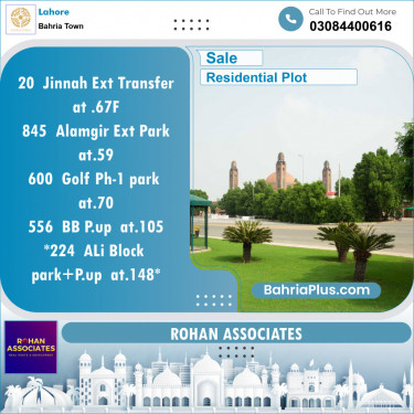 Residential Plot for Sale in Sector E - Jinnah Ext. Block -  Bahria Town, Lahore - (BP-150991)