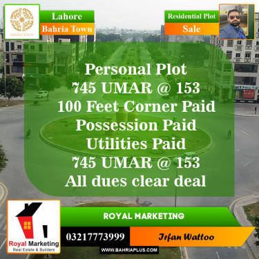 Residential Plot for Sale in Bahria Town, Lahore - (BP-151065)
