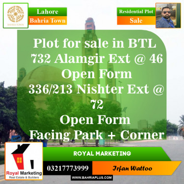 Residential Plot for Sale in Bahria Town, Lahore - (BP-151066)