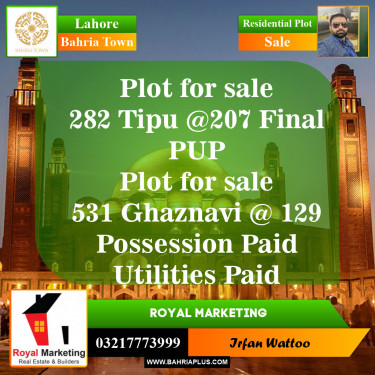 Residential Plot for Sale in Bahria Town, Lahore - (BP-151078)