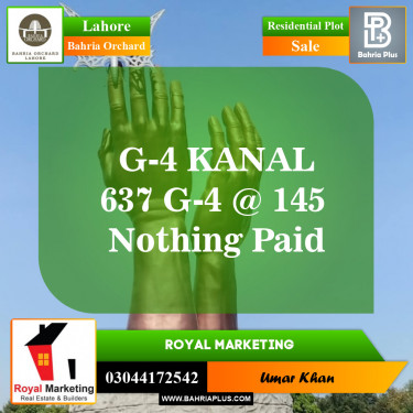 Residential Plot for Sale in Bahria Orchard, Lahore - (BP-151092)