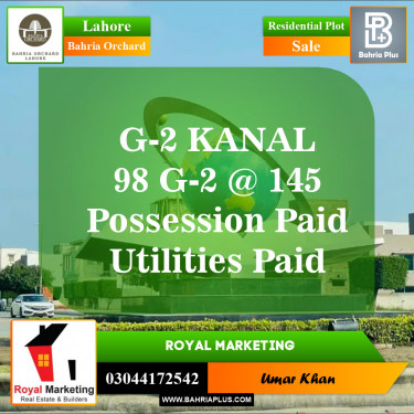 Residential Plot for Sale in Bahria Orchard, Lahore - (BP-151094)