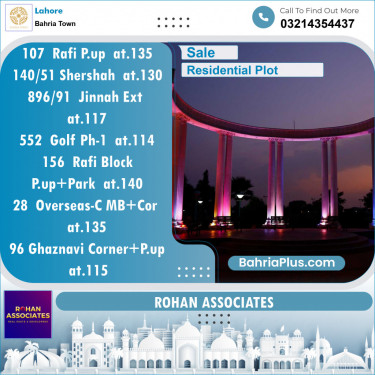 Residential Plot for Sale in Sector E - Rafi Block -  Bahria Town, Lahore - (BP-151135)
