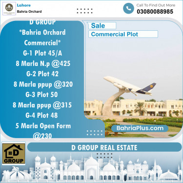 Commercial Plot for Sale in Phase 4 - G1 Block -  Bahria Orchard, Lahore - (BP-151171)