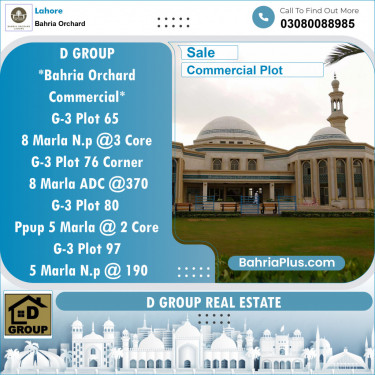 Commercial Plot for Sale in Bahria Orchard, Lahore - (BP-151183)