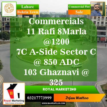 Commercial Plot for Sale in Sector E - Rafi Block -  Bahria Town, Lahore - (BP-151190)