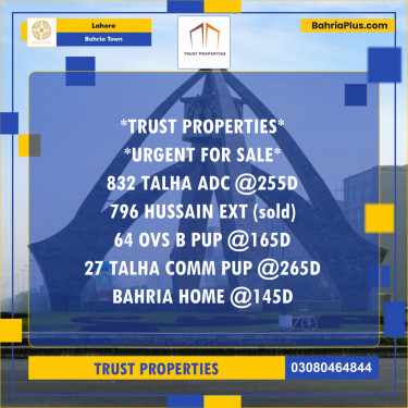 Residential Plot for Sale in Sector F - Talha Block -  Bahria Town, Lahore - (BP-151224)