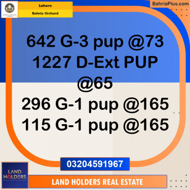 Residential Plot for Sale in Phase 4 - G3 Block -  Bahria Orchard, Lahore - (BP-151249)