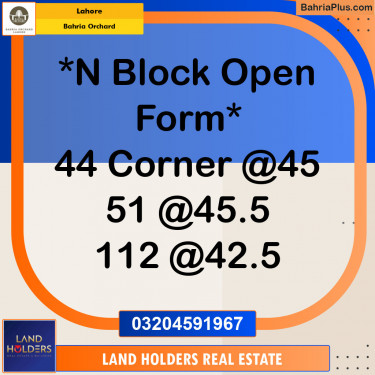Residential Plot for Sale in Bahria Orchard, Lahore - (BP-151257)