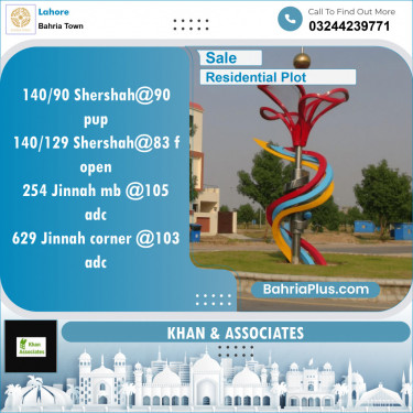 Residential Plot for Sale in Sector F - Shershah Block -  Bahria Town, Lahore - (BP-151311)