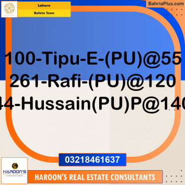 Residential Plot for Sale in Sector F - Tipu Sultan Block -  Bahria Town, Lahore - (BP-151312)