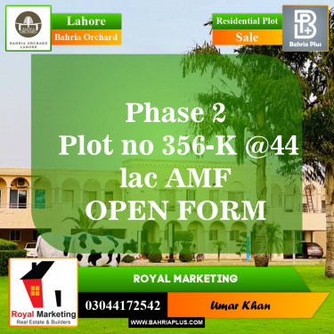 Residential Plot for Sale in Bahria Orchard, Lahore - (BP-151349)