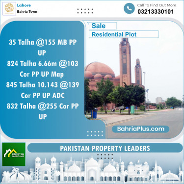 Residential Plot for Sale in Bahria Town, Lahore - (BP-151405)