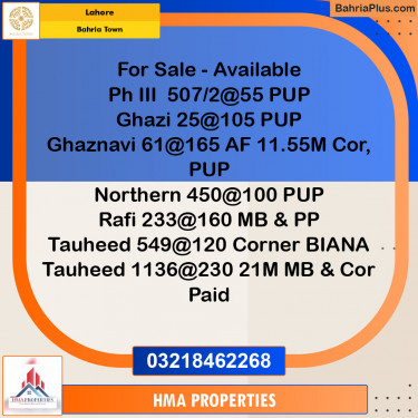 Residential Plot for Sale in Golf Phase 3 -  Bahria Town, Lahore - (BP-151414)