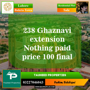 Residential Plot for Sale in Bahria Town, Lahore - (BP-151421)