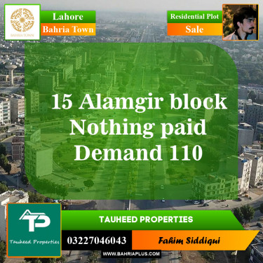 Residential Plot for Sale in Bahria Town, Lahore - (BP-151433)