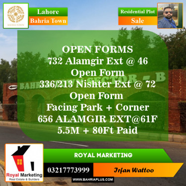 Residential Plot for Sale in Bahria Town, Lahore - (BP-151457)